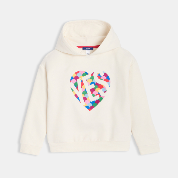 سويت شيرت مُزيَّن برسمة قلب للفتيات.